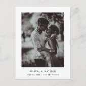 Carte Postale Faire-part Simple Elegant Text and Photo | Save the Date (Devant)
