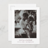 Carte Postale Faire-part Simple Elegant Text and Photo | Save the Date (Devant / Derrière)