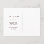 Carte Postale Faire-part Simple Elegant Text and Photo | Save the Date (Dos)