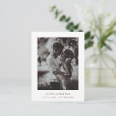 Carte Postale Faire-part Simple Elegant Text and Photo | Save the Date (Debout devant)