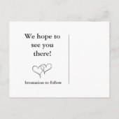 Carte Postale Faire-part Simple Enregistrer la date (Dos)