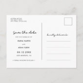 Carte Postale Faire-part Simple Enregistrer la photo de date (Dos)