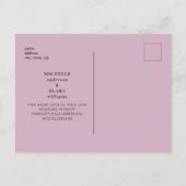 Carte Postale Faire-part Simple et élégant Monogram Lavender II Enregistrer (Dos)