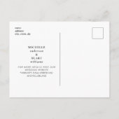 Carte Postale Faire-part Simple et élégant monogramme de mariage Enregistre (Dos)