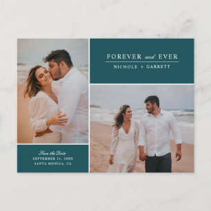 Carte Postale Faire-part Simple Forever Two Photo Enregistrer la Date   Sar