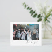 Carte Postale Faire-part Simple Fun Script Font Guest Photo Mariage (Debout devant)