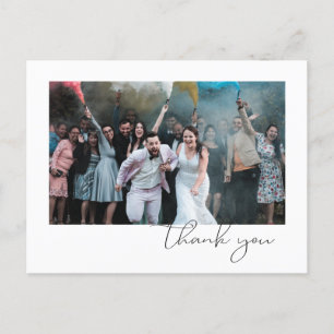 Carte Postale Faire-part Simple Fun Script Font Invité Photo Mariage