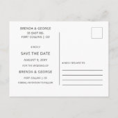 Carte Postale Faire-part Simple Gold Script Calligraphie Enregistrer La Dat (Dos)