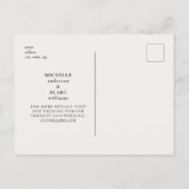 Carte Postale Faire-part Simple lisse crème Monogramme Enregistrer le Maria (Dos)