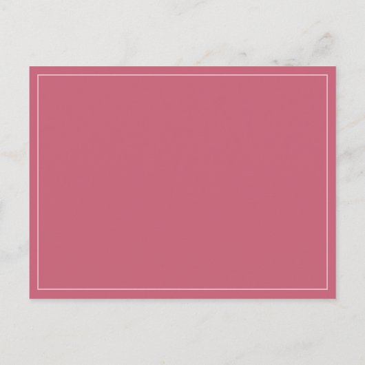 Carte Postale Faire-part Simple Magenta rose photo mariage Enregistrer la d (Dos)
