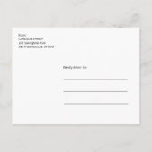 Carte Postale Faire-part Simple mariage à l'écriture en or rose changement  (Dos)