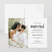 Carte Postale Faire-part Simple Mariage Casual On Se Marie (Devant / Derrière)