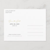 Carte Postale Faire-part Simple Mariage Événement à Sauvegarder (Dos)