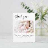 Carte Postale Faire-part Simple Merci bébé Élégant Collage photo (Debout devant)
