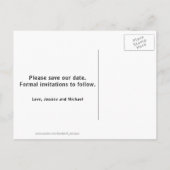Carte Postale Faire-part Simple Modern Enregistrer la photo de la date (Dos)