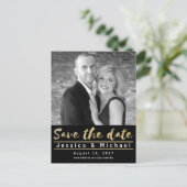 Carte Postale Faire-part Simple Modern Enregistrer la photo de la date (Debout devant)