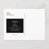 Carte Postale Faire-part Simple moderne B/W Monogramme Mariage Enregistrer  (Dos)
