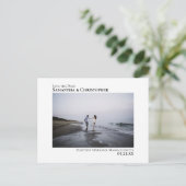 Carte Postale Faire-part Simple Moderne Mariage Minimaliste Photo de sauveg (Debout devant)