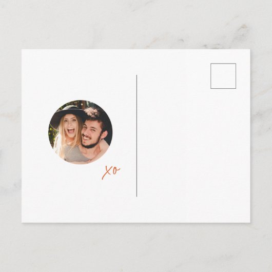 Carte Postale Faire-part Simple moderne minimal Burnt Orange Enregistrer la (Dos)