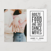 Carte Postale Faire-part Simple moderne noir blanc Enregistrer la photo de  (Devant)