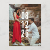 Carte Postale Faire-part Simple moderne photo budget mariage Enregistrer la (Devant)