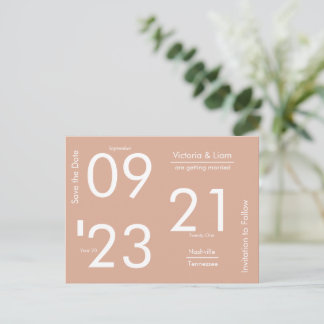 Carte Postale Faire-part Simple Moderne Typographie Abricot Enregistrer la 