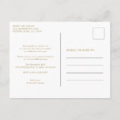 Carte Postale Faire-part Simple Monogramme Antique Or Élégant Mariage (Dos)