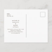 Carte Postale Faire-part Simple Monogramme Charbon Save the Date (Dos)