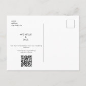 Carte Postale Faire-part Simple Monogramme Code QR N&B Save the Date (Dos)