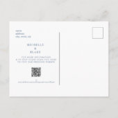 Carte Postale Faire-part Simple Monogramme Périwinkle Enregistrer la date Q (Dos)