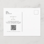 Carte Postale Faire-part Simple Monogramme Sage Enregistrer la Date QR  Ann (Dos)