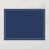 Carte Postale Faire-part Simple Navy Blue Photo Wedding Enregistrer la date (Dos)