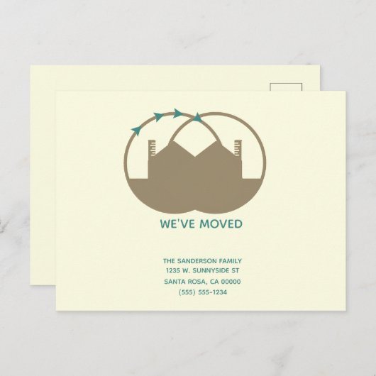 Carte Postale Faire-part Simple Nous Avons Changé de Maison Flèche Entrepri (Devant / Derrière)