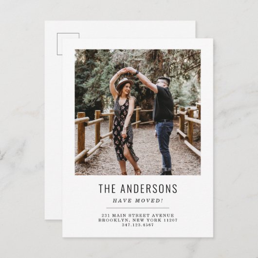 Carte Postale Faire-part Simple Nous Avons Déménagé Changement D'adresse Ph (Devant / Derrière)