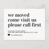 Carte Postale Faire-part Simple Nous Avons Déménagé Venez Visiter Appel Pre (Devant)