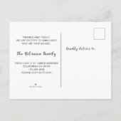 Carte Postale Faire-part Simple Nous avons déplacé le script Nouvelle annon (Dos)