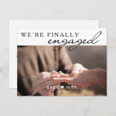 Carte Postale Faire-part Simple Nous sommes enfin fiancés Photo Engagement (Devant / Derrière)