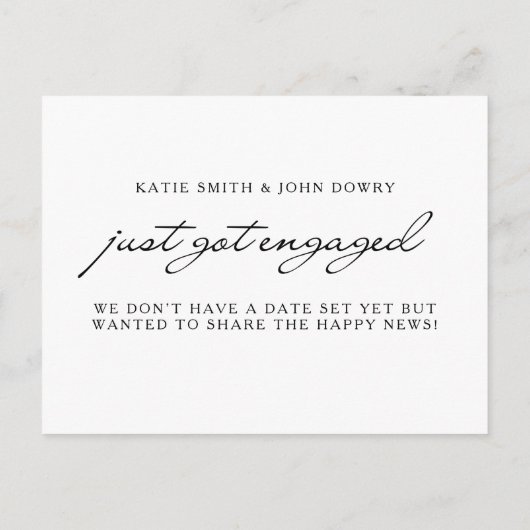 Carte Postale Faire-part Simple Nous sommes enfin fiancés Photo Engagement (Dos)