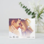 Carte Postale Faire-part Simple photo Budget Mariage Enregistrer la date (Debout devant)