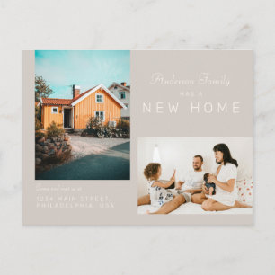 Carte Postale Faire-part Simple Photo De Famille À Deux Nouvelle Maison Dém