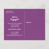 Carte Postale Faire-part Simple Photo de mariage à la frontière Enregistrez (Dos)