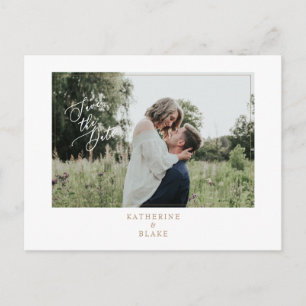 Carte Postale Faire-part Simple Photo de mariage avec site Web Save The Dat