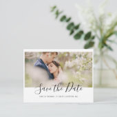 Carte Postale Faire-part Simple photo de script moderne (Debout devant)