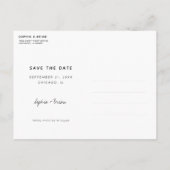 Carte Postale Faire-part Simple Photo Design Bordure blanche Enregistrer la (Dos)