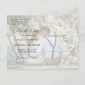 Carte Postale Faire-part Simple photo élégant écriture mariage à retenir la (Dos)