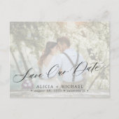 Carte Postale Faire-part Simple photo élégant écriture mariage à retenir la (Devant)