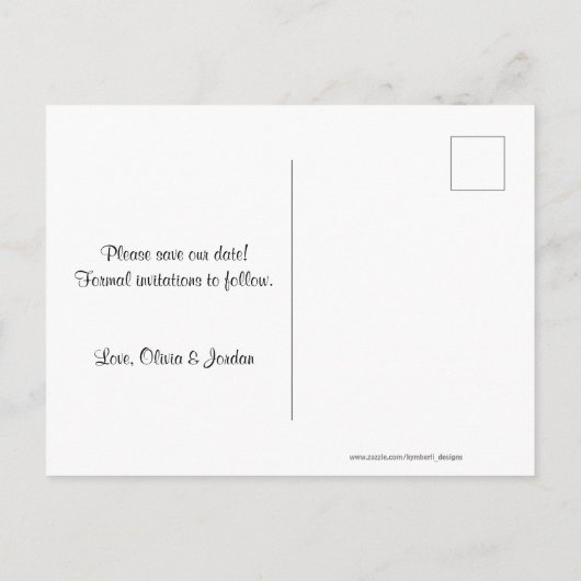 Carte Postale Faire-part Simple Photo Enregistrez la Date ! (Dos)