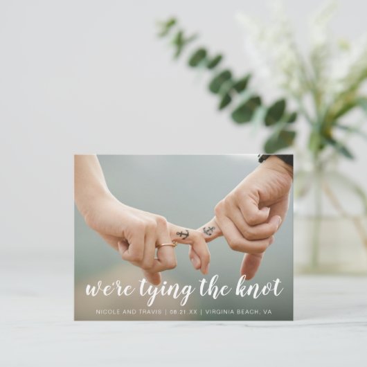 Carte Postale Faire-part Simple Photo Mariage Moderne (Debout devant)