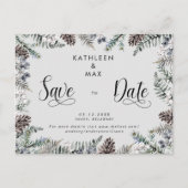 Carte Postale Faire-part Simple Pine Cones Mariage site Web Enregistrer la  (Devant)
