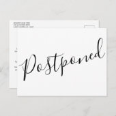 Carte Postale Faire-part Simple reporté Modifier l'événement Date d'annulat (Devant / Derrière)